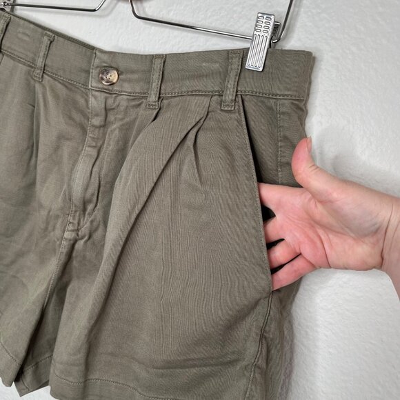 Free People Womens Bille Chino Olive Cotton Khaki Shorts Size 6 - Picture 4 of 11